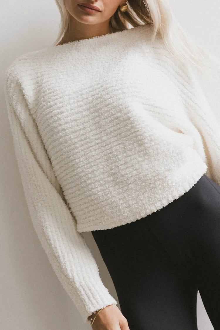 Plain color top in ivory 