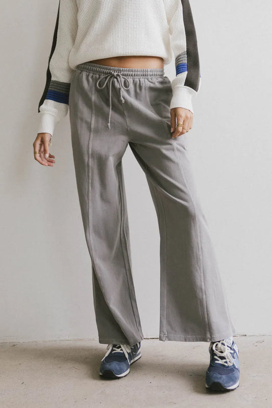 Elastic waist pant in grey 