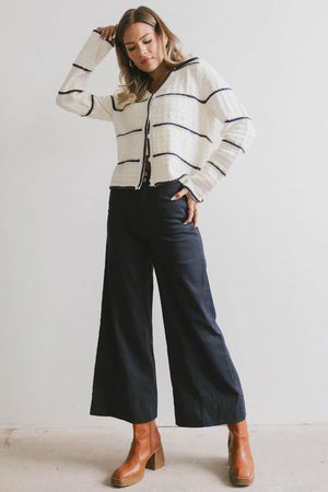 Aspen Wide Leg Slacks in Navy