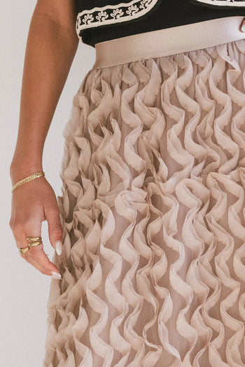 Ruffle skirt in mauve 