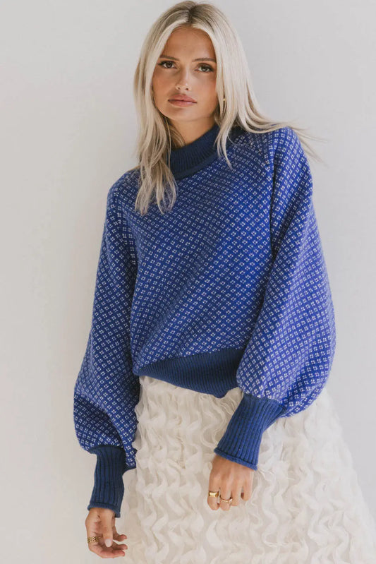 Long sleeves sweater in blue 