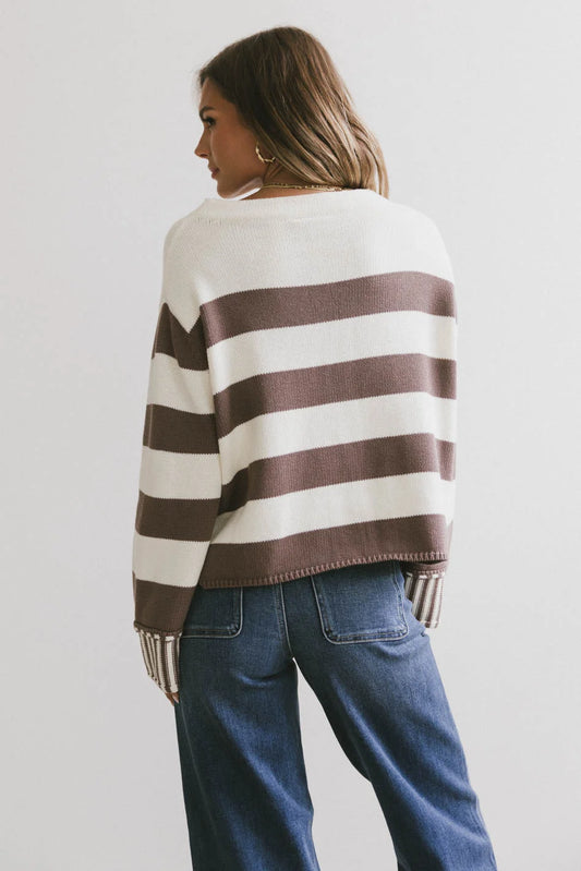 Striped sweater in brown 