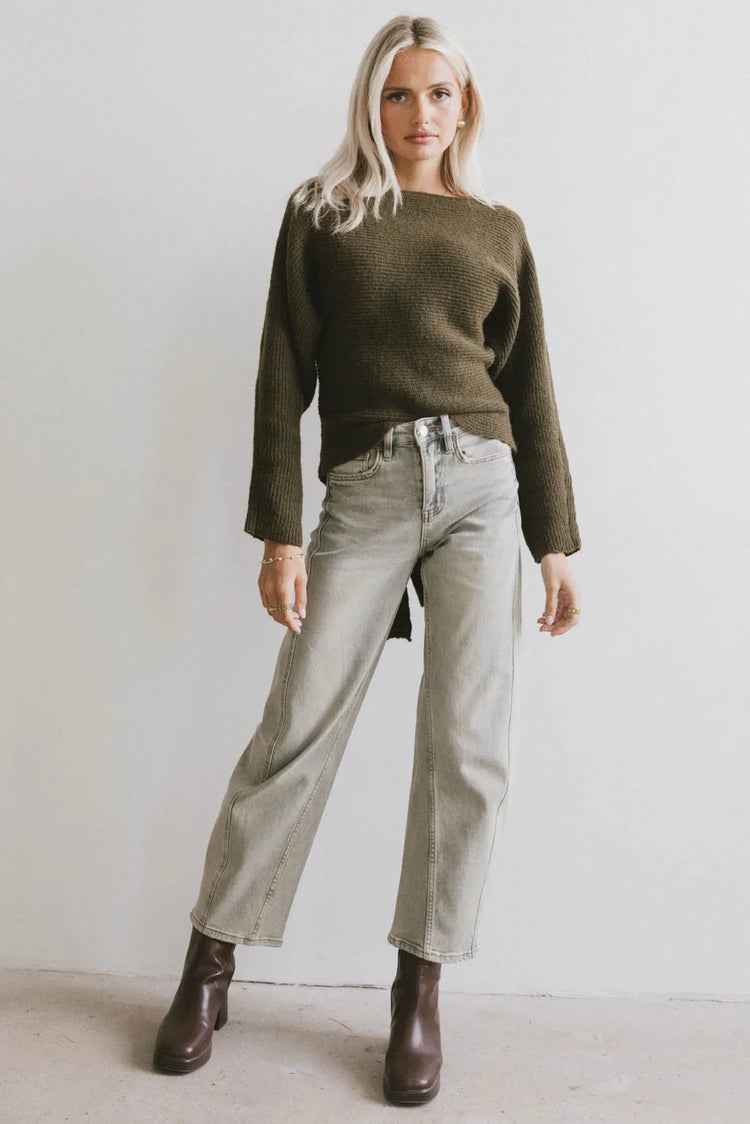 Long sleeves top in olive 