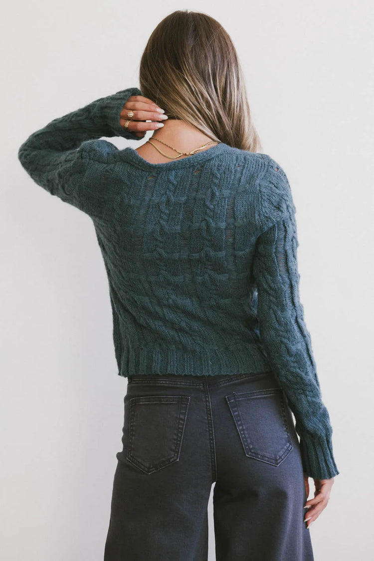 Plain color top in teal 