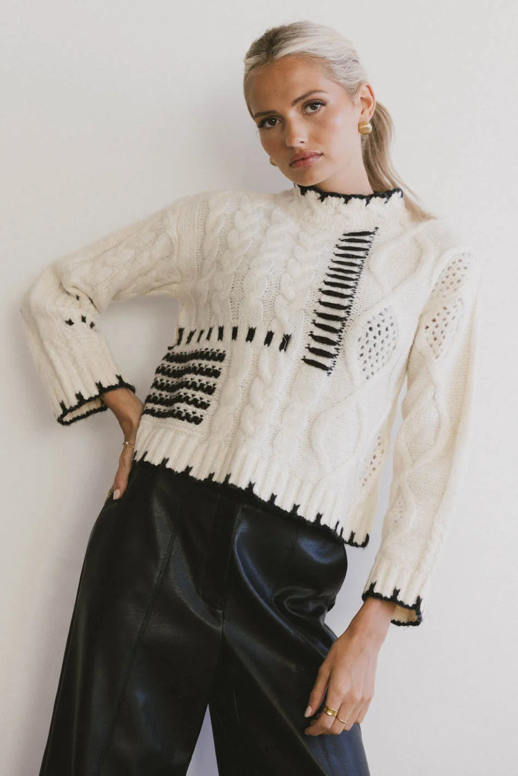 Knit sweater in ivory 