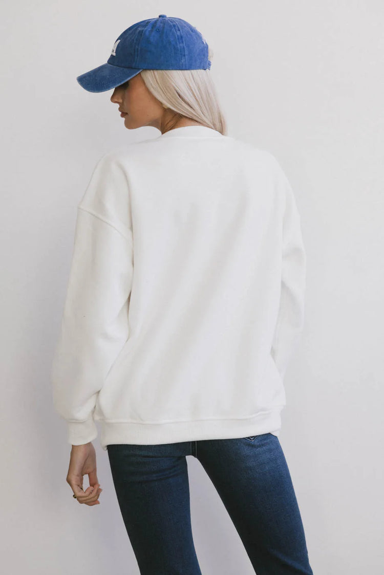 Plain back color sweatshirt in white 