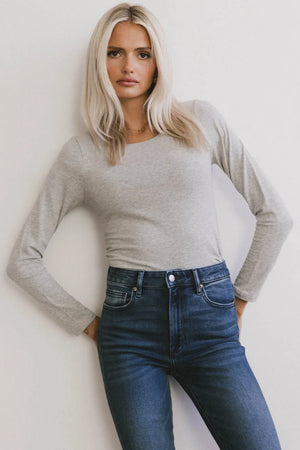 Kendra Basic Top in Heather Grey - FINAL SALE