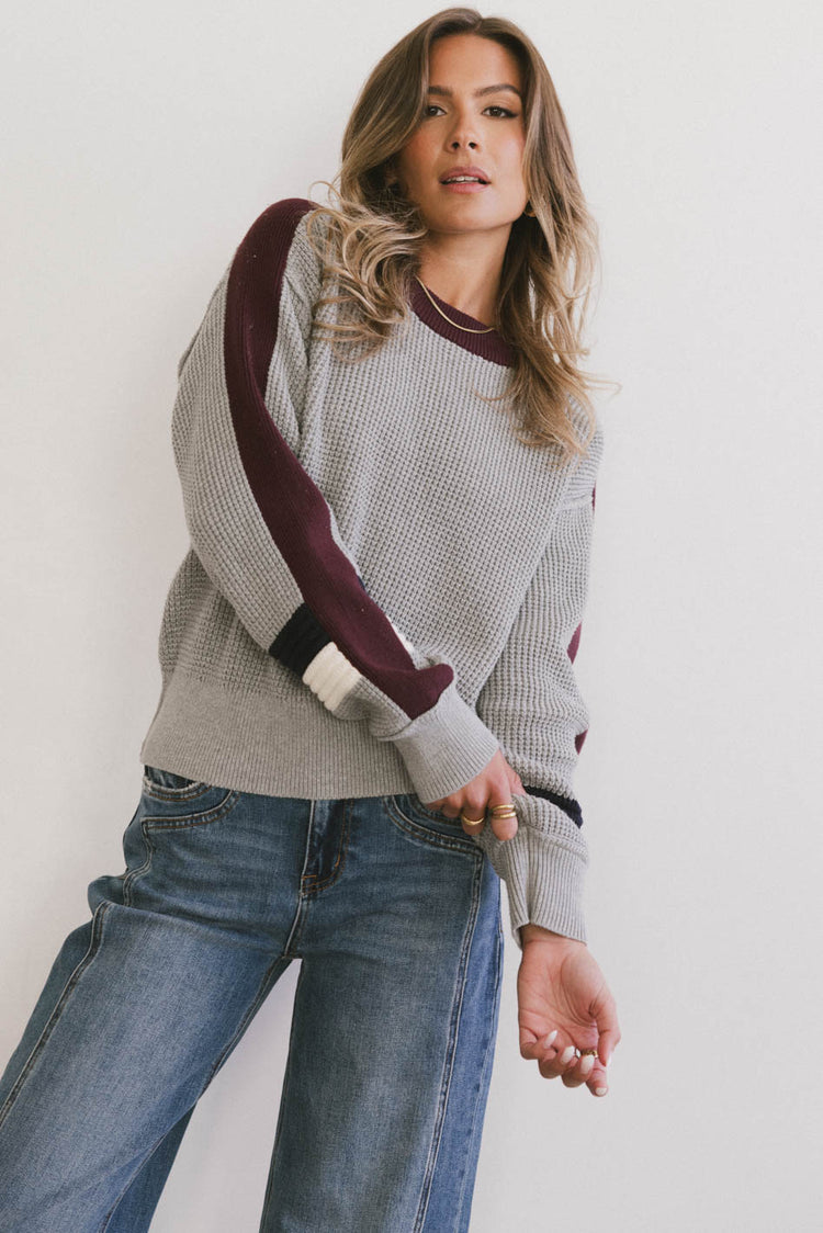 shoulder stripe sweater