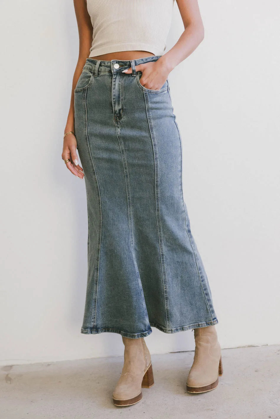 Azzy Denim Mermaid Skirt - FINAL SALE