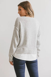 Plain color top in grey 