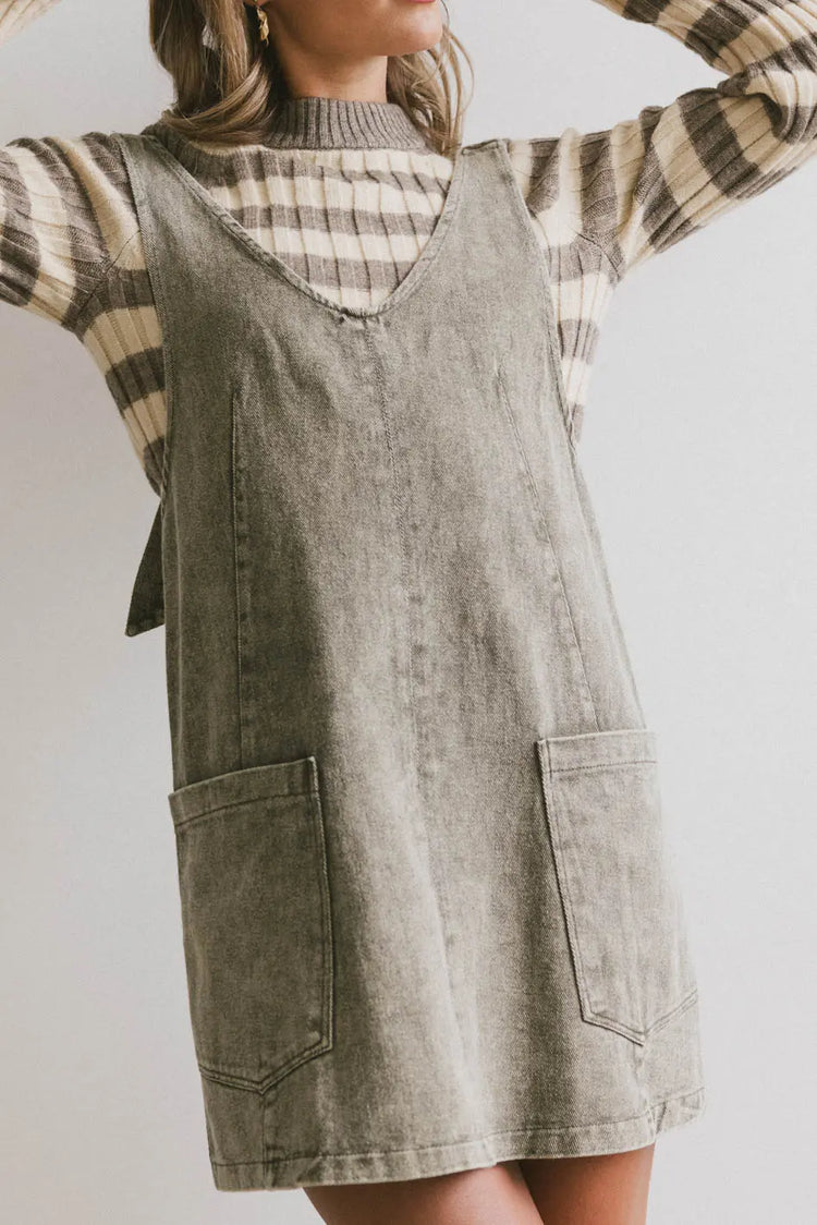 Denim overall in medium wash 