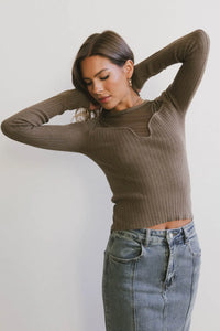 Long sleeves top in olive 