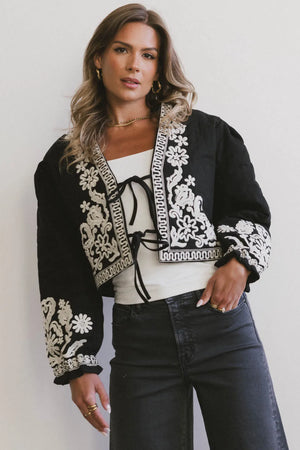 Benja Embroidered Jacket in Black