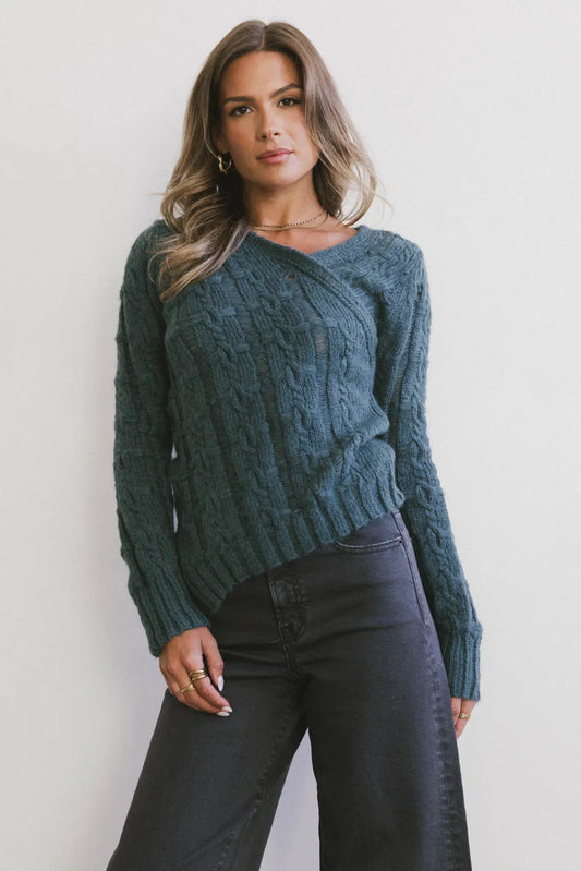 Knit top in hunter 