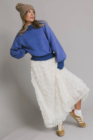 Yani Ruffle Tulle Maxi Skirt in Cream - FINAL SALE