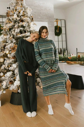 midi stripped knit skirt 