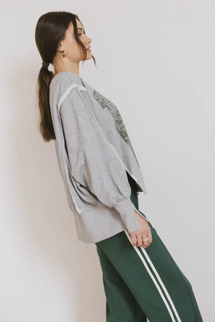 Long sleeves top in grey 