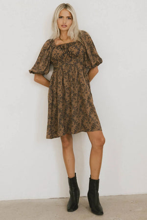 Bellamy Midi Dress in Brown