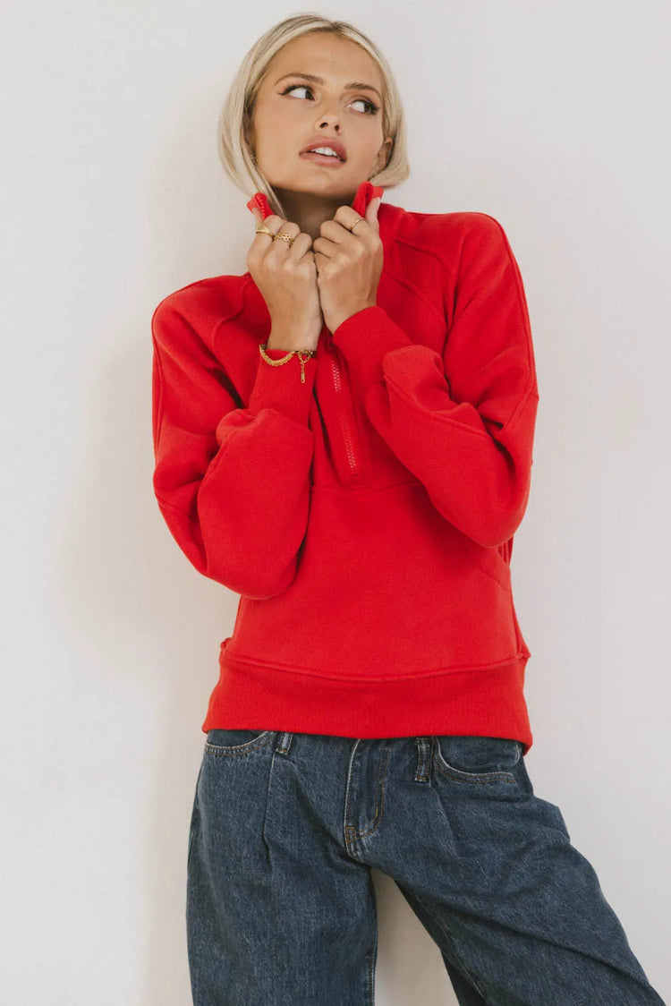 Long sleeves sweater in red 