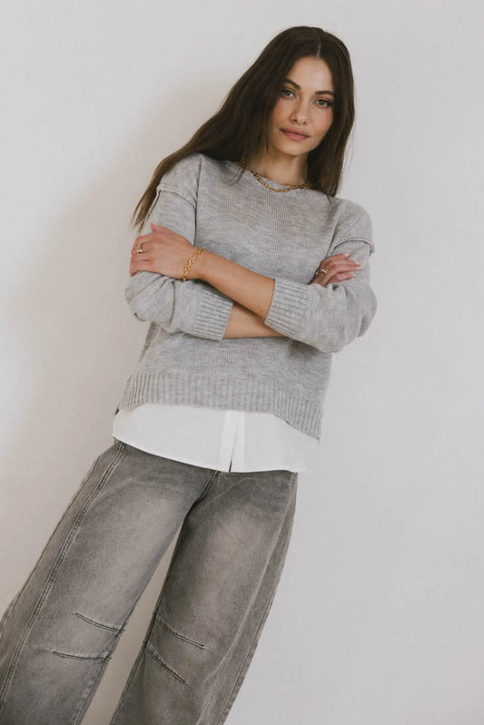 Long sleeves sweater in grey 