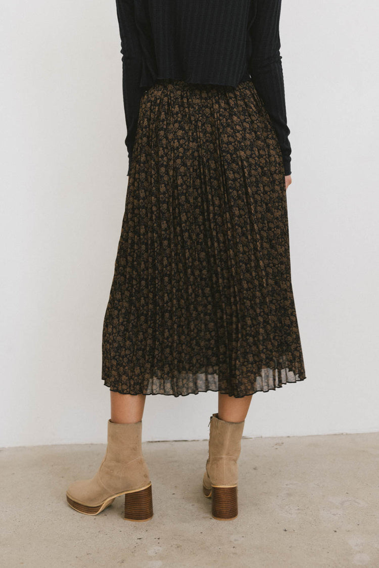 PLEATED MIDI SKIRT WITH PRINT