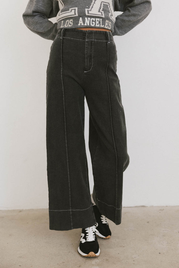 black wide leg jeans