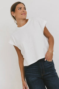 Short sleeves top in white 