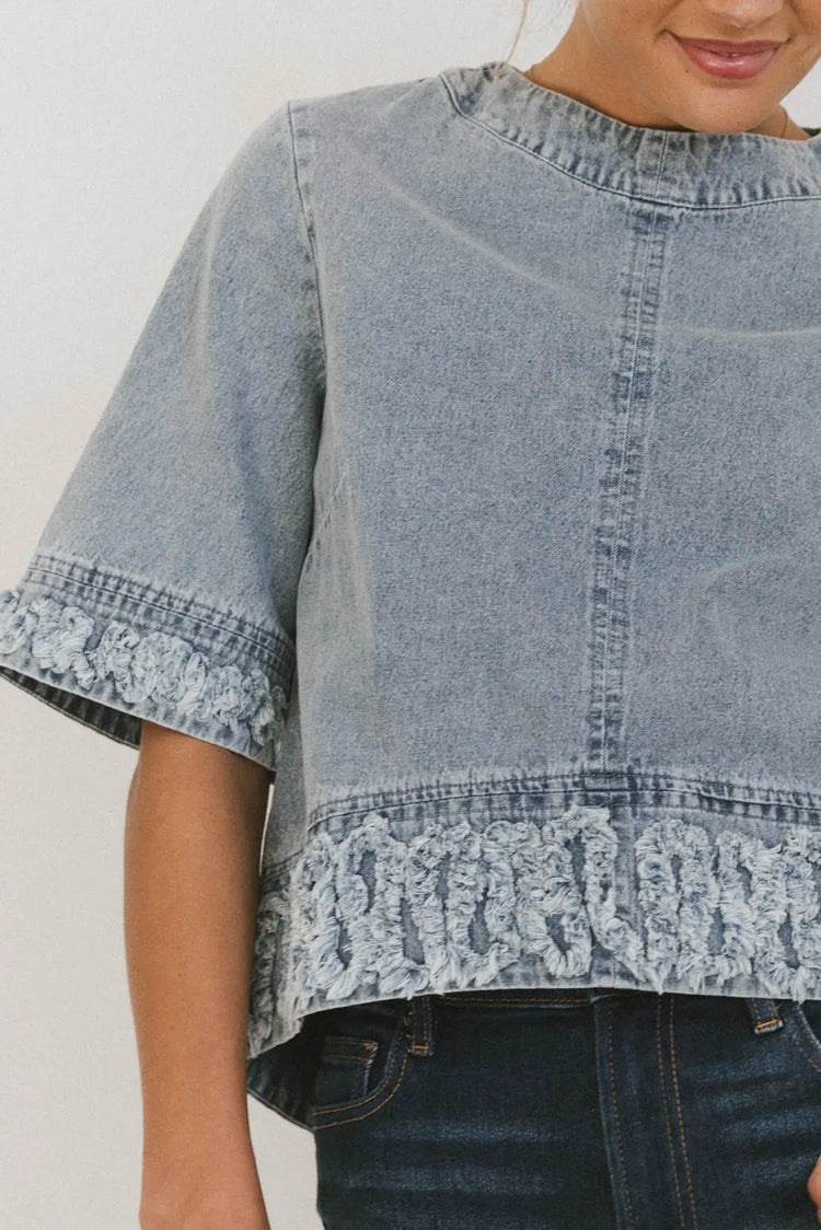 Light wash denim top 