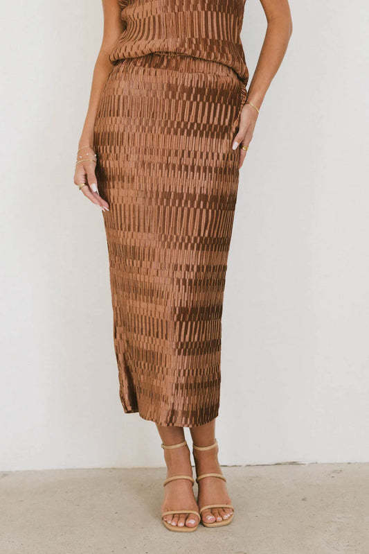 Textured skirt in copper 