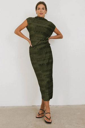 Dream Textured Skirt in Dark Moss