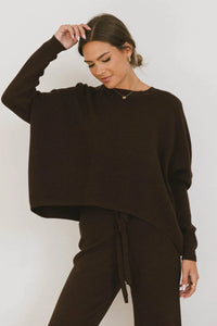 Long sleeves sweater in brown 