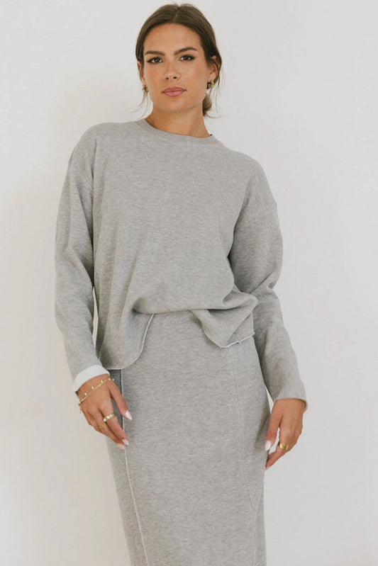 Long sleeves top in grey 