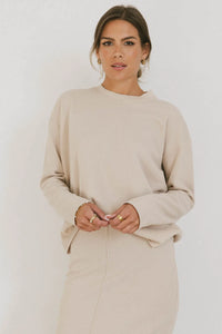 Round neck top in tan