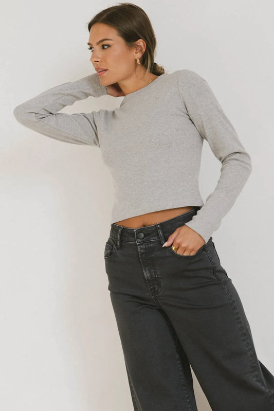 Long sleeves top in grey 