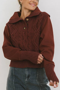 Long sleeves sweater in burgundy 