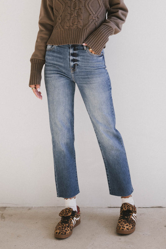 straight leg denim jeans