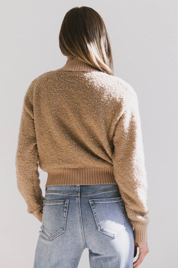 textured sweater in taupe