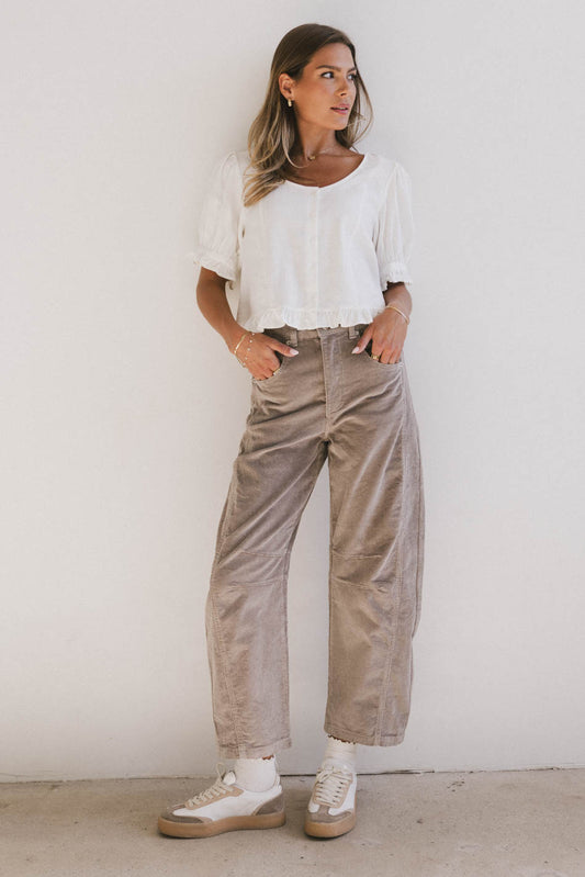 corduroy barrel pants