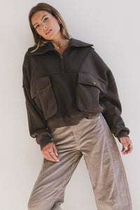 oversized charcoal zip up