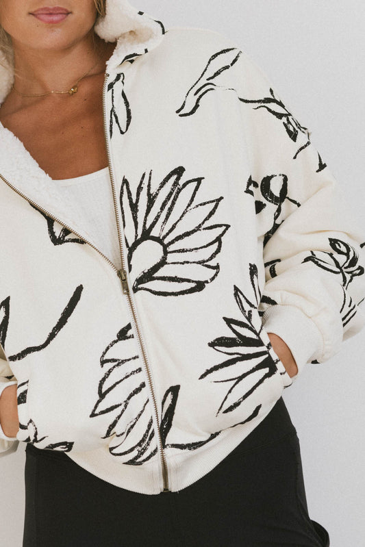 floral print zip up