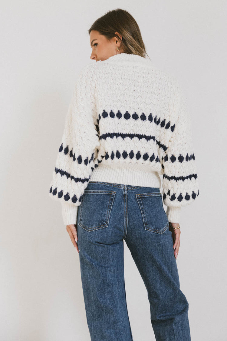 contrast knit sweater