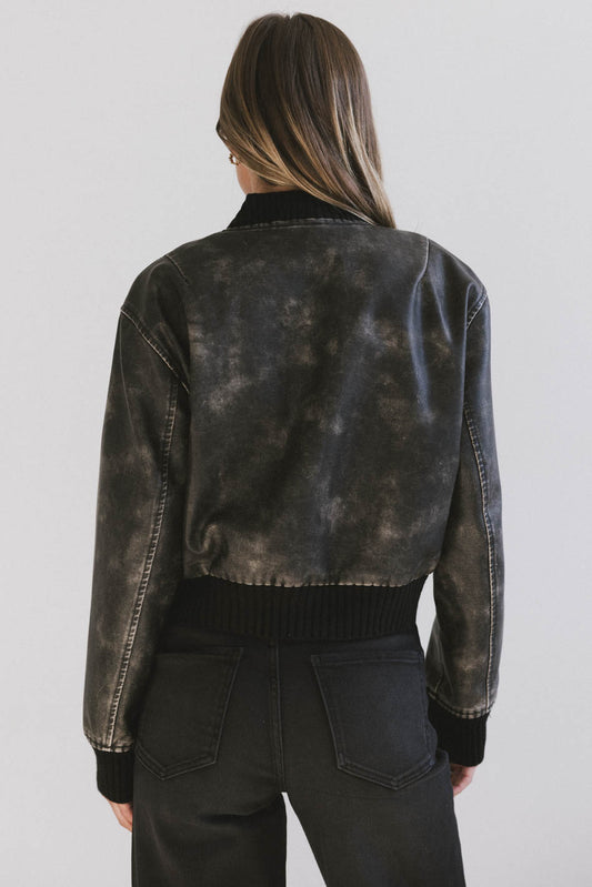 black vegan leather jacket