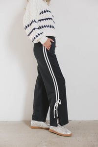 pinstripe track pants