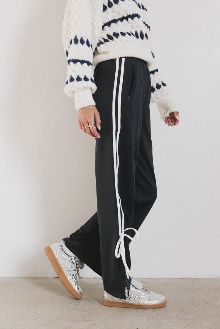 lace hem track pants