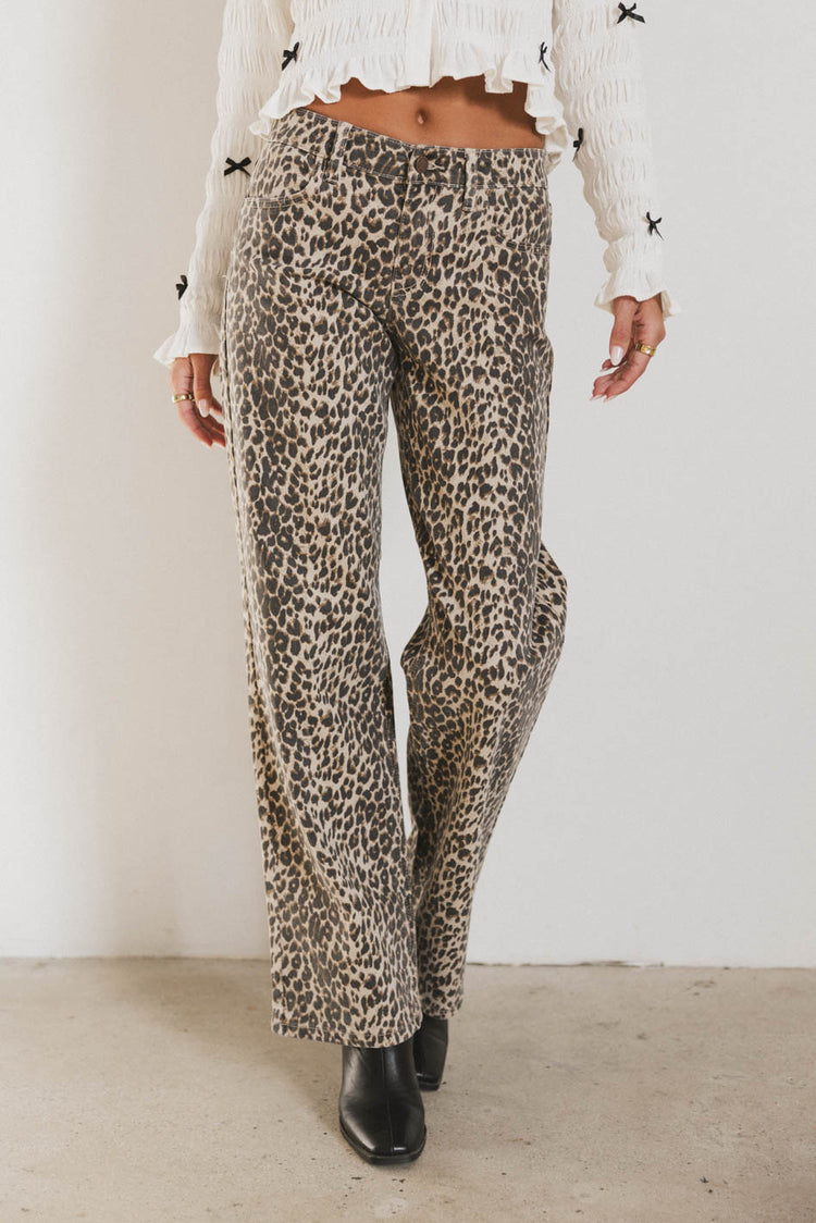 leopard print denim