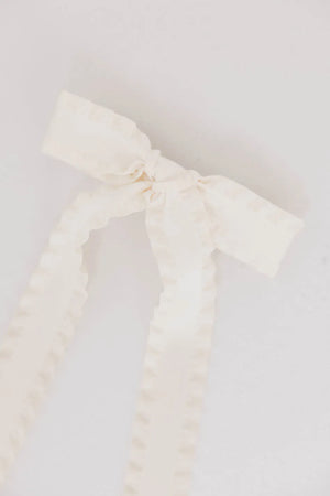 Long Tail Bow Hair Clip in Ivory