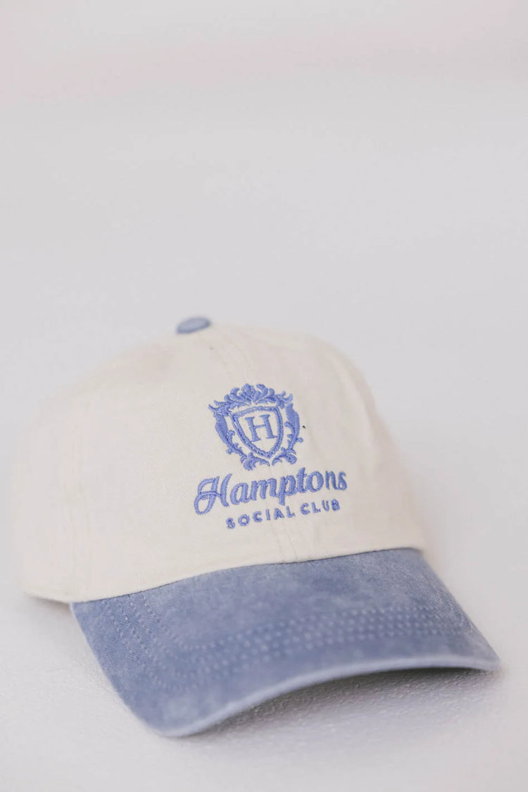 Embroidered style hat in blue 