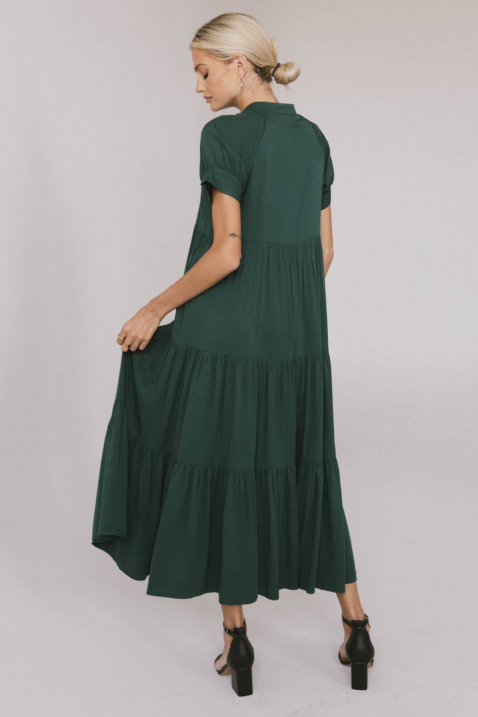 emerald tiered dress