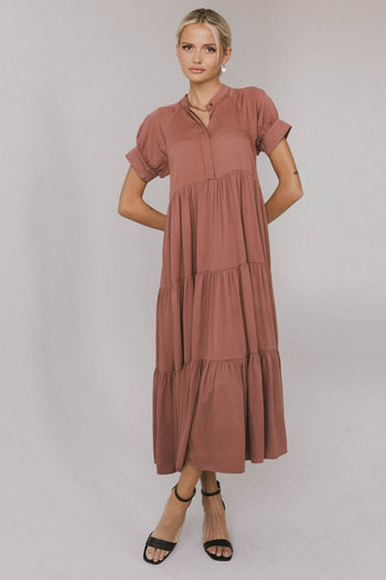 BUTTON FRONT MIDI DRESS