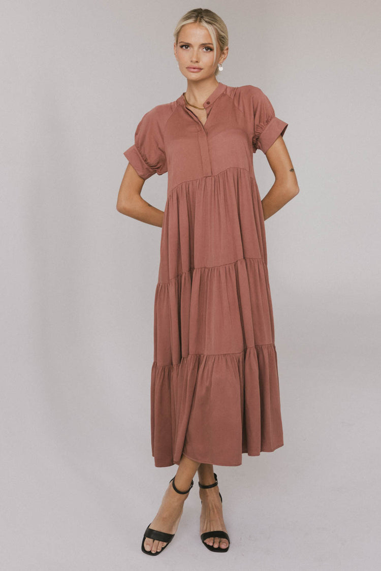 BUTTON FRONT MIDI DRESS